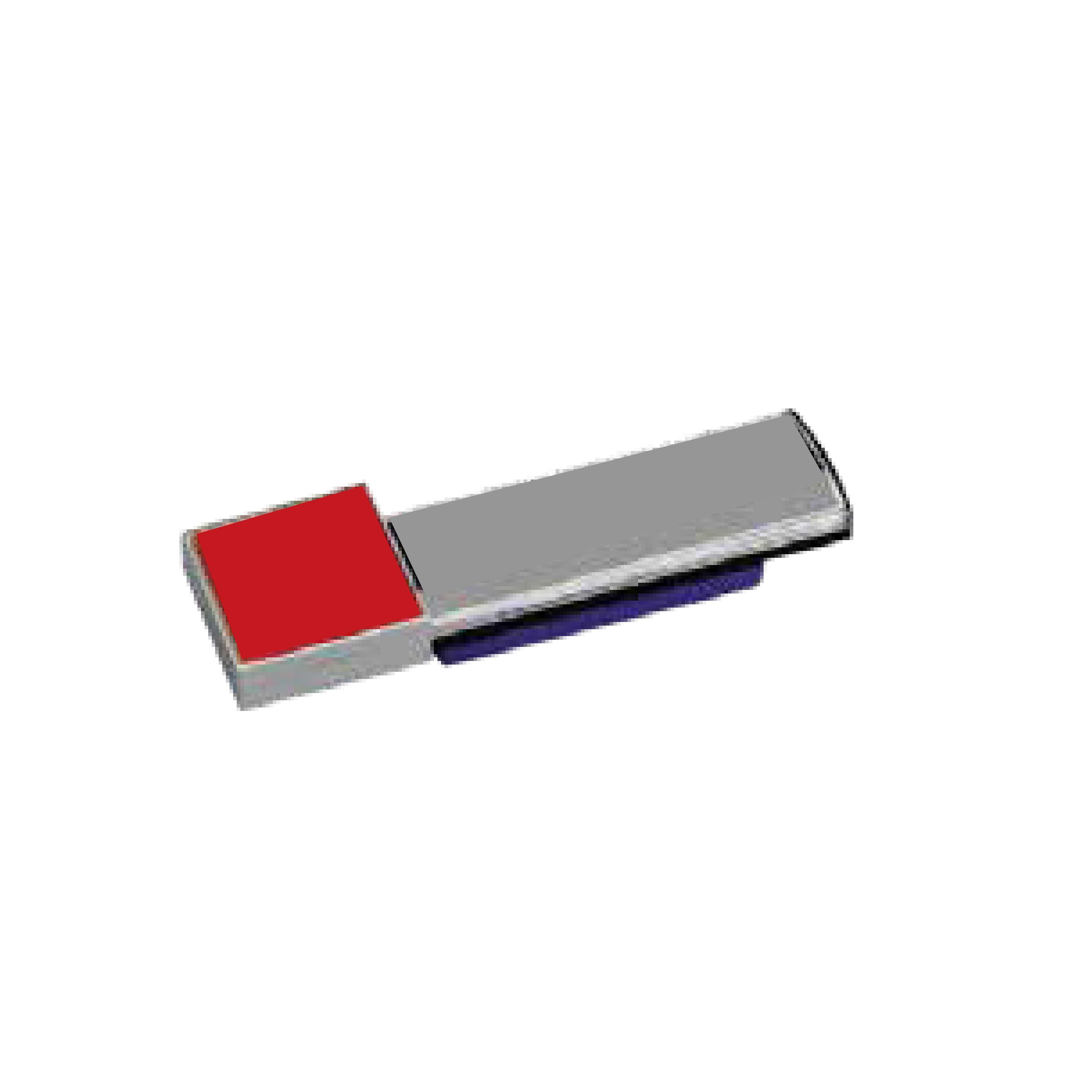 Insert Plastic  Silver Badge with Magnet with Square Epoxy Logo Size 65 x 20 mm